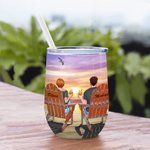 Personalized Forever Yours I Love You Leisurely Couple  Wine Tumbler Valentine's Day with Insulation Effect