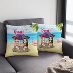 Personalizzato ragazze Besties sorelle estate spiaggia bere Throw Pillow Cover migliore amico regalo Sofa Decor