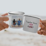 Personalised Together for Years Seaside Couple Vacation Travel Enamel Mug Strong Durable Valentine's Day Birthday