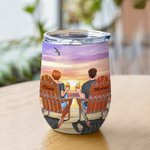 Personalized Forever Yours I Love You Leisurely Couple  Wine Tumbler Valentine's Day with Insulation Effect