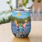 Personalised Couple Husband and Wife Travel Partners for Life Wine Tumbler Anniversary Suitable for Hot and Cold Liquids