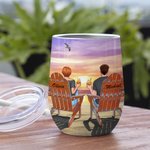 Personalized Forever Yours I Love You Leisurely Couple  Wine Tumbler Valentine's Day with Insulation Effect