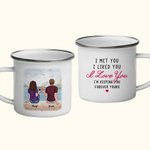 Personlig Jag älskar dig Jag håller dig för alltid Seaside Sweet Emaljmugg med handtag Alla hjärtans dag Födelsedagspresenter