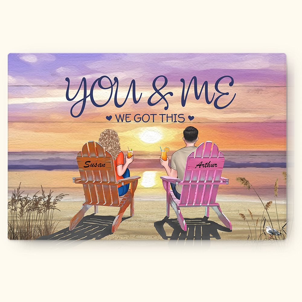 Couple personnalisé plage vacances vacances vous et moi affiche sans cadre peinture anniversaire saint valentin peinture décorative