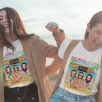 Personalisierte beste Hündinnen Besties feiern Beach Party Urlaub T-Shirt Karneval Sport