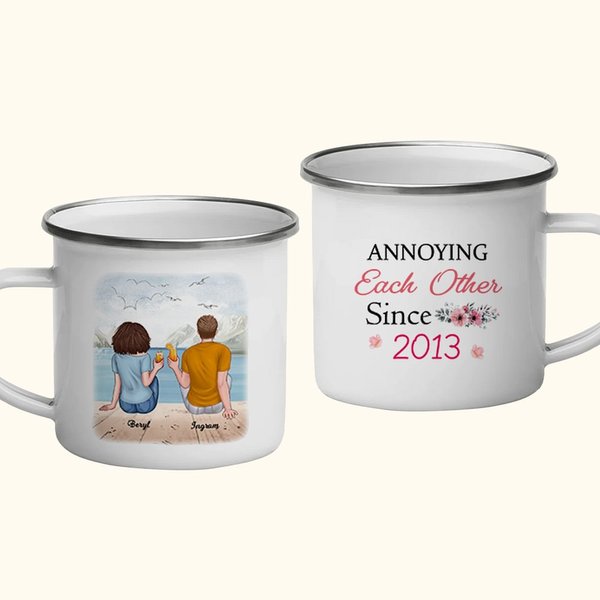 Personalizzato fastidioso l'un l'altro mare vacanza coppia per anni smalto Mug Compleanno Natale San Valentino 11 oz