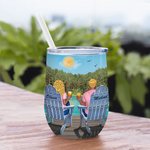 Personalised Couple Husband and Wife Travel Partners for Life Wine Tumbler Anniversary Suitable for Hot and Cold Liquids