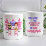 Personlig Du Är Hon Till Min Nanigans Bästa Vänner Vänskap C-typ Handtag Vit Keramisk Mugg Gåvor för BFF