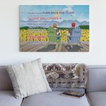 Henkilökohtainen pari auringonkukka loma Toivon, että voisin kääntää takaisin kellon juliste kehyksetön maalaus Ystävänpäivä syntymäpäivälahja Wall Art tulosta