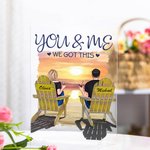 Personalized Seaside Sunset This Couple on Beach Chairs Design Acrylic Plaque Anniversary Gift Acrylic Decoration