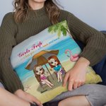 Personliga bästa systrar älskar dig Beach Summer Throw Pillow Cover Bästa vän gåva till vardagsrummet