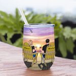 Personalized You and Me Couple Watching Beach Scenery Love Forever Tumbler Valentine's Day