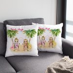 Personalised Girlfriend Friendship Story Seaside Sunset Beach Throw Pillow Cover Birthday Home Decoration
