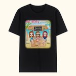 Personalisierte beste Hündinnen Besties feiern Beach Party Urlaub T-Shirt Karneval Sport