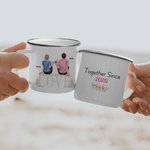 Personalized Couple Together for Years Love Story Enamel Mug Christmas Birthday Strong and Long-lasting 11oz
