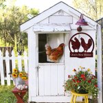 Personalised Retro Chicken Hens Farm Coop Metal Sign with Text Farmhouse Wall Art Home Decor Housewarming Gift for Farmer Owner