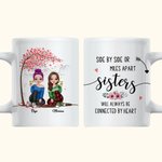 Personalized Cherry Blossom Tree Side By Side Or Miles Apart Besties Will Always Be Connected White Ceramic Mug Friend Gifts Coffee Mug