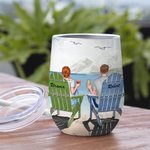 Personalised You And Me Couple Seagulls Love Forever Wine Tumbler Anniversary
