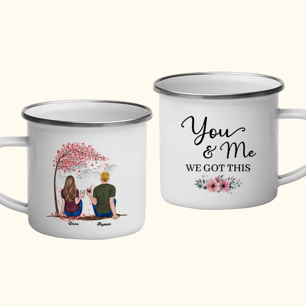 Tasse personnalisée en émail Toi et moi Nous avons ce couple par l'arbre Anniversaire Strong