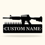 Personlig metallpistolskylt Väggskylt Gun Sign Gun Bullet Sign Present till pappa Heminredning Fars dag present