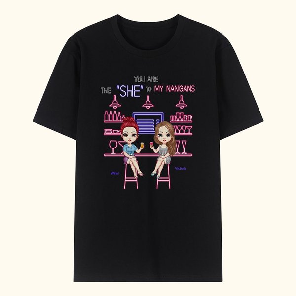 Personalized Besties to My Nanigans Friendship Bar Bistro Party T-shirt Birthday Gift Sport
