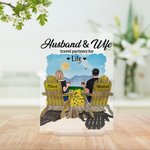 Personalized This Couple on Beach Chairs and Sunflower Design Acrylic Plaque Anniversary Gift Acrylic Decoration