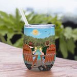 Coppia personalizzata Amore per sempre Lago e Foresta Bicchiere da vino Compleanno Facile da pulire