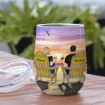 Personalized You and Me Couple Watching Beach Scenery Love Forever Tumbler Valentine's Day