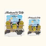 Personalized This Couple on Beach Chairs and Sunflower Design Acrylic Plaque Anniversary Gift Acrylic Decoration