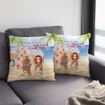 Personalised Sisters Forever Love We Are Sugar and Spice Summer Beach Throw Pillow Cover Best Friend Gift for Living Room