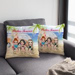 Personalizzato Surf Estate Paesaggio Mare Sorella Ragazze Amici Amore Lancio Cuscino Copertura Compleanno per il Soggiorno