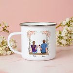 Personalized Husband and Wife Partner for Life Couple on Swing Enamel Mug Long and Durable Valentine's Day Birthday