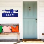 Personlig metallpistolskylt Väggskylt Gun Sign Gun Bullet Sign Present till pappa Heminredning Fars dag present