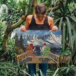 Personnalisé Snow Mountain vous et moi Couple sur des chaises affiche sans cadre peinture noël anniversaire mur Art Print