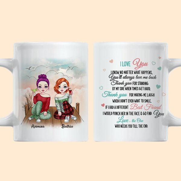 Gepersonaliseerde Beste Vrienden Vriendinnen Bestie BFF Witte Keramische Mok Cadeau voor Vriendin Koffiemok