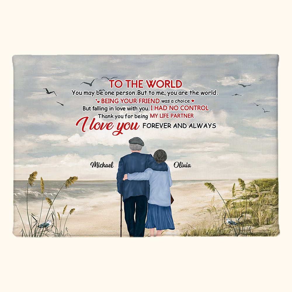 Personnalisé je t'aime pour toujours bord de mer vacances Couple affiche peinture sans cadre peinture décorative anniversaire saint valentin