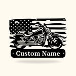 Personalizada Motocicleta Arte de la Pared de Metal Arte Biker EE.UU. Bandera Regalo para los motociclistas