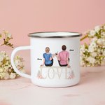 Personalized Couple Together for Years Love Story Enamel Mug Christmas Birthday Strong and Long-lasting 11oz