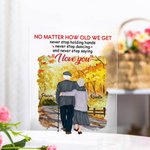 Personalized Old Couple Never Stop Saying I Love You Autumn Landscape Acrylic Plaque Birthday Acrylic Decoration