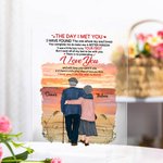 Henkilökohtainen Soulmate rakastan sinua rakkaus runo auringonlasku pilvet maisema akryyli plaketti vuosipäivä lahja työpöydän koristeeksi