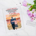 Henkilökohtainen Soulmate rakastan sinua rakkaus runo auringonlasku pilvet maisema akryyli plaketti vuosipäivä lahja työpöydän koristeeksi