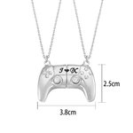 Personalized Gamepad Magnetic Pendant Necklace with Engraved Initials Valentine's Day Gift for Game Couple