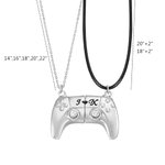 Personalized Gamepad Magnetic Pendant Necklace with Engraved Initials Valentine's Day Gift for Game Couple