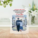 Personifierad Jag älskar dig för evigt och alltid Vintersonat Snödag Akrylplatta Milstolpe Akryldekoration