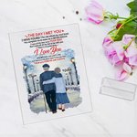 Personifierad Jag älskar dig för evigt och alltid Vintersonat Snödag Akrylplatta Milstolpe Akryldekoration