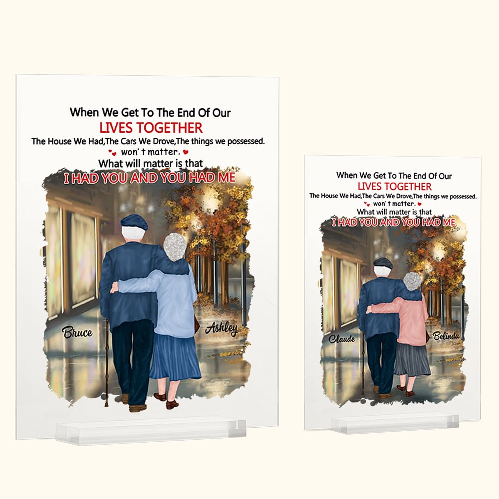 Plaque acrylique personnalisée I Had You And You Had Me Path with Autumn Leaves Cadeau d'anniversaire Décoration acrylique