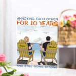 Gepersonaliseerd Elkaar Vervelend Jarenlang Paar Op Stoelen Vakantie Acryl Plaquette Verjaardag Cadeau Bureau Ornament