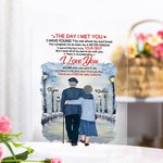 Personifierad Jag älskar dig för evigt och alltid Vintersonat Snödag Akrylplatta Milstolpe Akryldekoration