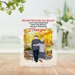 Personalized Old Couple Never Stop Saying I Love You Autumn Landscape Acrylic Plaque Birthday Acrylic Decoration