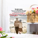 Henkilökohtainen Love You Longer Vanha pari Seaside Walk akryyli plaketti vuosipäivä lahja talon koristeet